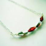 Electric Red Sterling Silver Necklace